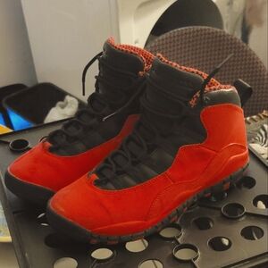 Jordan 10 size 7Y Black and Red